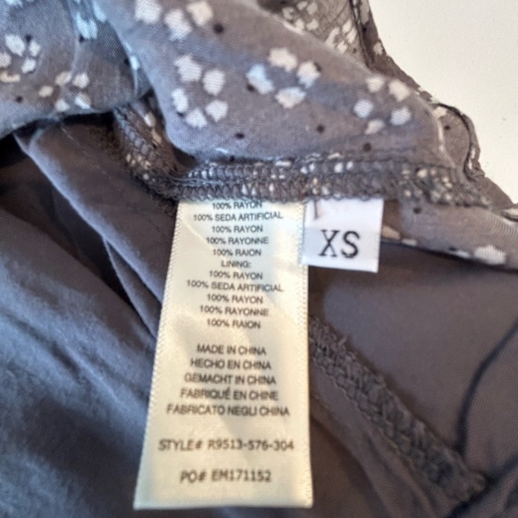 NWT Anthropologie Cloth & Stone Womens XSmall Liana Tank Top Blouse Gray Floral - Picture 8 of 9